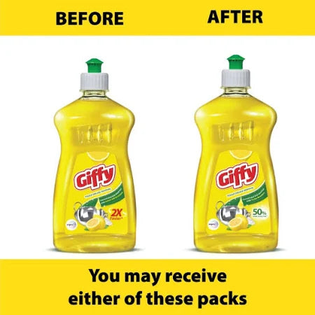 Giffy Concentrated Liquid Dish Wash Gel With Active Salt & Lemon Dish Cleaning Gel